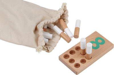 Holz & Schnüdel Juguete Montessori de Madera para Contar, Tablero de Clavijas Educativo de Matemáticas para Niños y Niñas a Partir de 2 Años | Diseño Nórdico Moderno – Materiales Sostenibles para Niños Pequeños y Preescolares