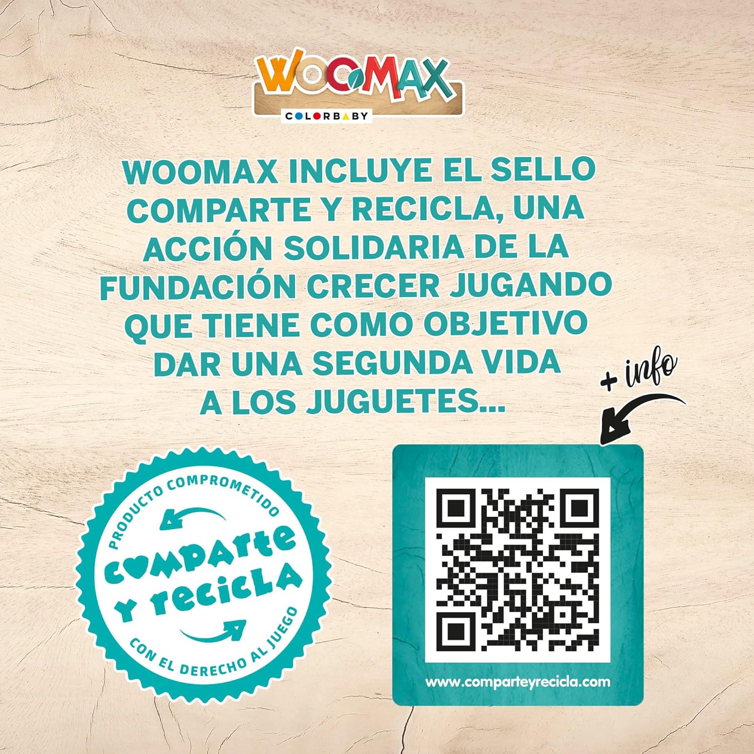WOOMAX 49358 Puzzle en bois Formes géométriques + 24 m Coloré Normal