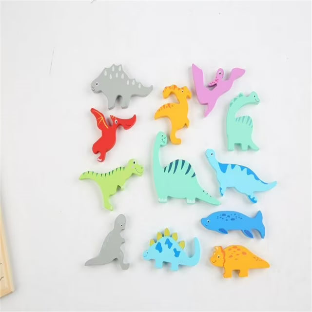 Fidtoy Tangram Dinosaurio de Madera – Juguete Educativo Montessori para Niños Pequeños