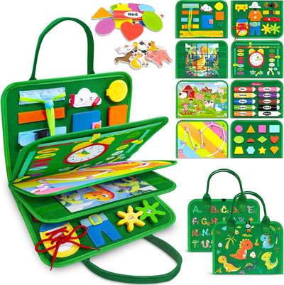 Gojmzo Busy Board Montessori Jouets pour Tout-Petits Garçons et Filles, Cadeaux, Jouets Sensoriels pour Tout-Petits, Activités Éducatives de Voyage Préscolaires Apprentissage Alphabet Compter Motricité Fine