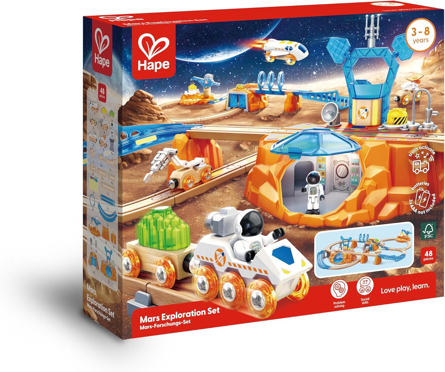 Fidtoy Space Train Set Toy Mars Railway Exploration Playset