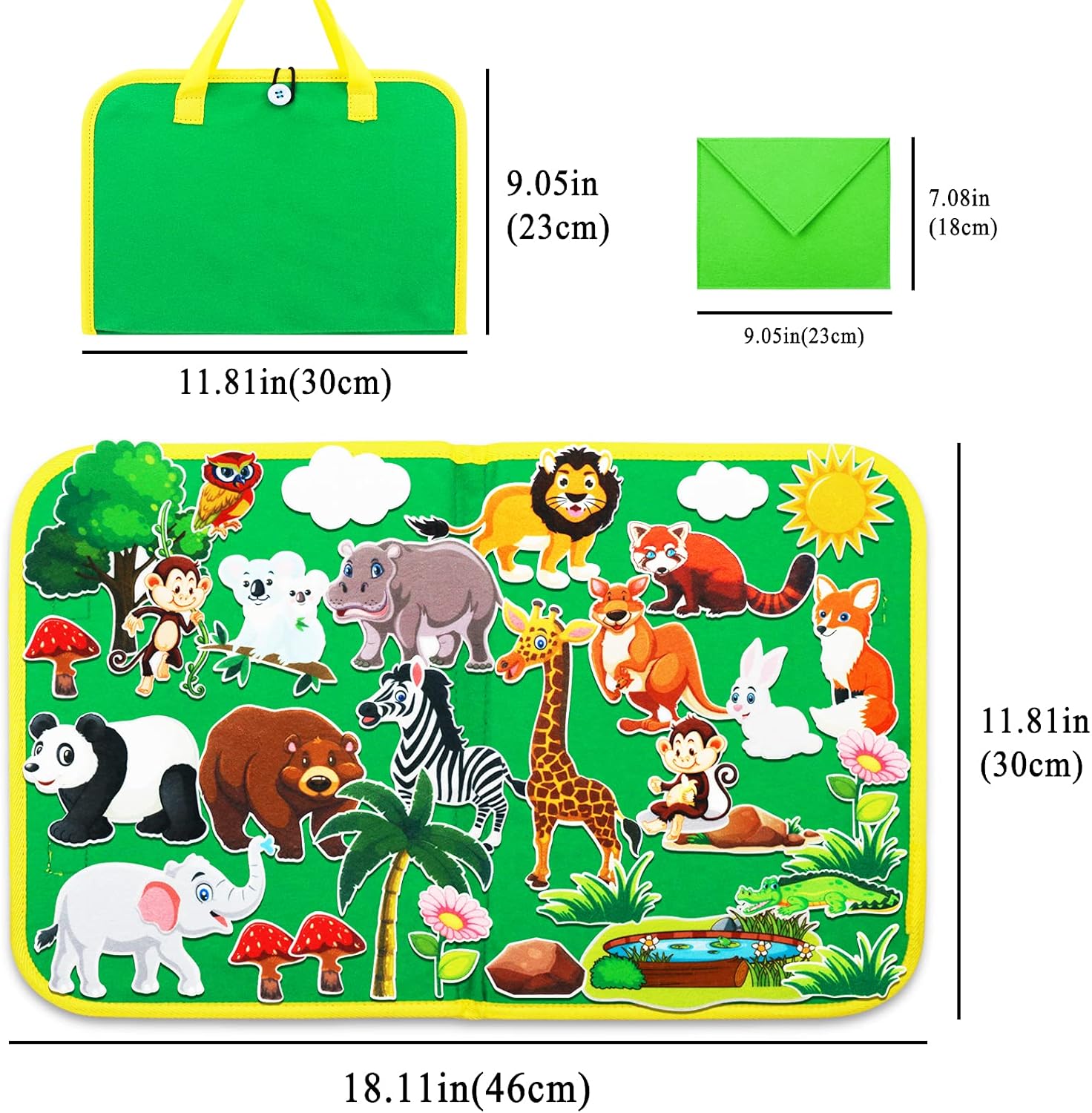 Ensemble d'histoires en feutre pour animaux de zoo Craftstory pour tout-petits, 32 pièces d'histoires en flanelle pour l'apprentissage préscolaire, jouets éducatifs d'activités narratives, cadeaux pour les 3 ans et plus