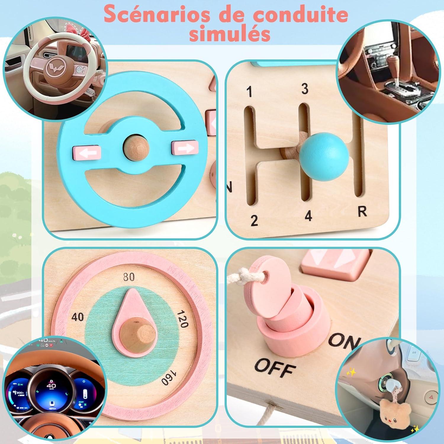 Tableau Montessori d'Activités pour Bébés 1 2 3 Ans, Jeux Montessori 1 An, Jouet en Bois pour Enfants, Tableau d'Activités Éducatif pour la Motricité Fine, Cadeau pour Garçons et Filles