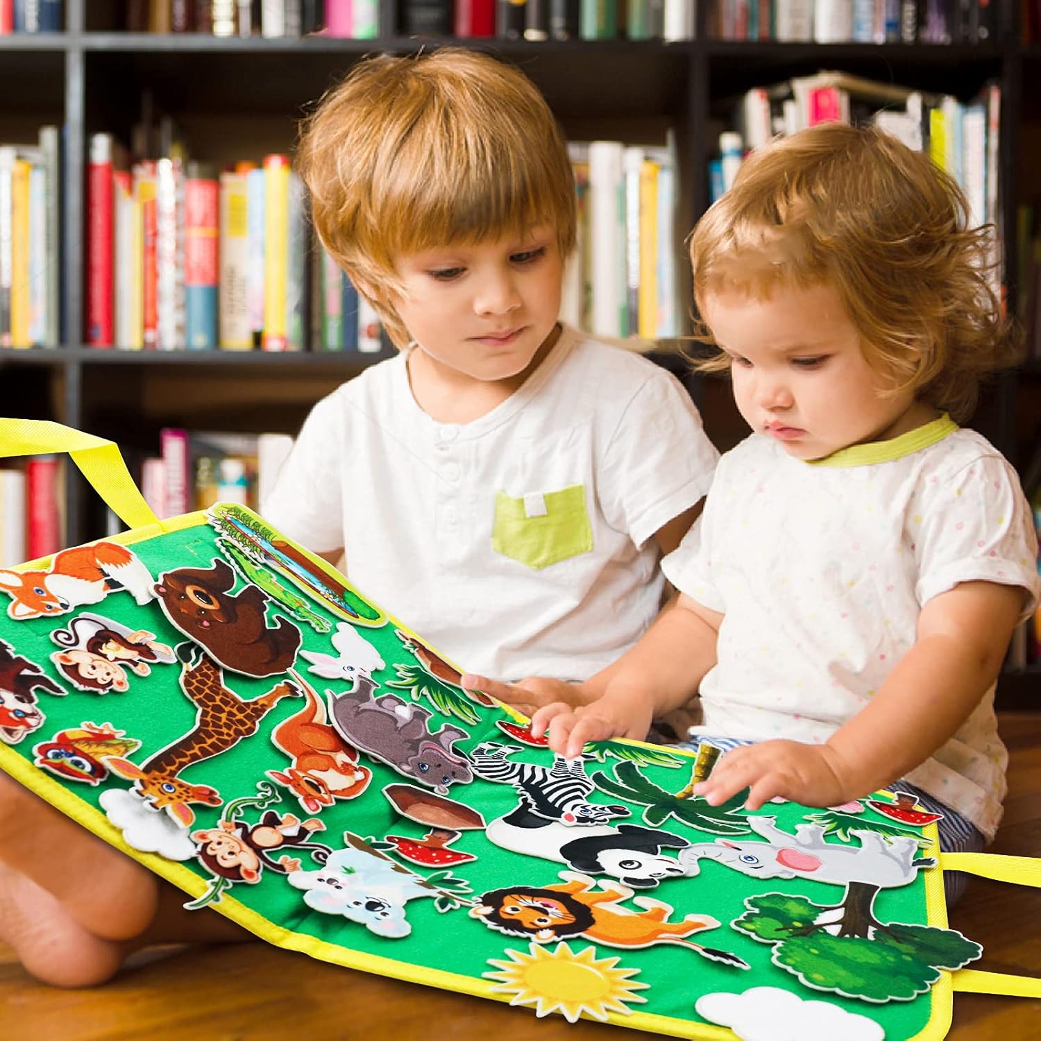 Craftstory Juego de historias de fieltro de animales de zoológico para niños pequeños, 32 piezas de historias de fieltro para aprendizaje preescolar, juguetes educativos de narración de cuentos, regalos para niños de 3 años en adelante
