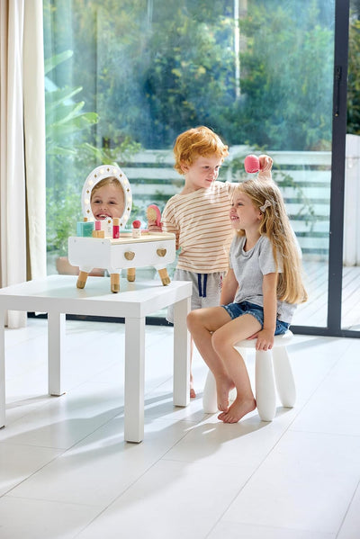 Juego de tocador de maquillaje Fidtoy para niños con espejo de luz