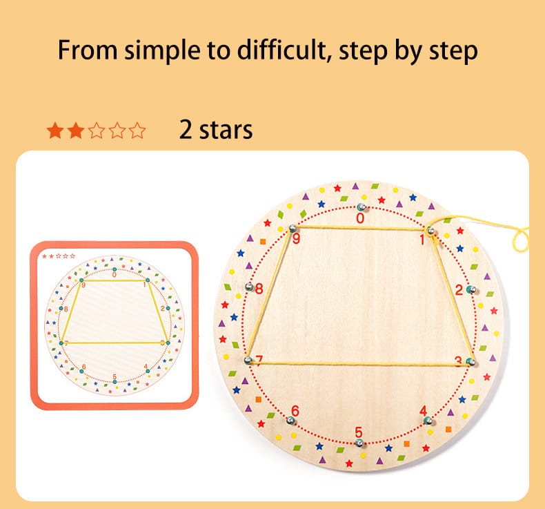 Kit de patrones de bobinado de hilo Geoboard de madera - 579