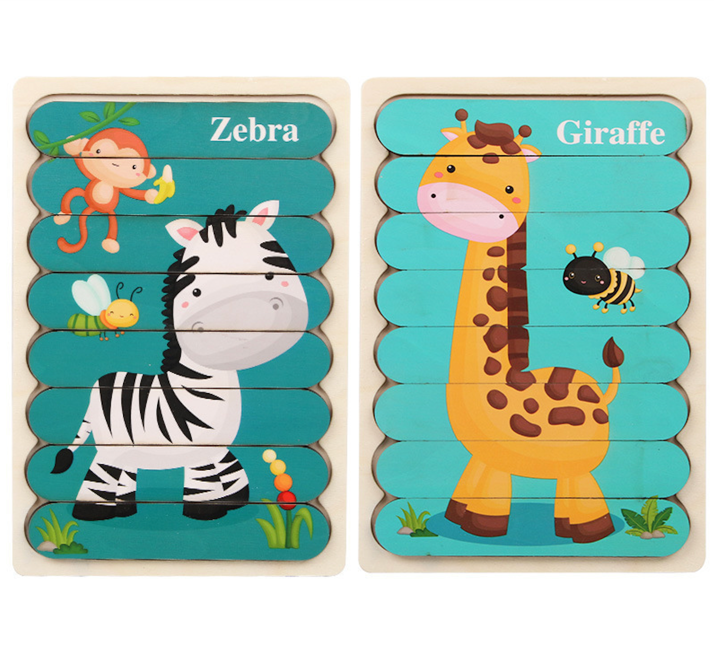 Juegos de rompecabezas Montessori reversibles (juego de 2)