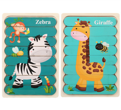 Juegos de rompecabezas Montessori reversibles (juego de 2)