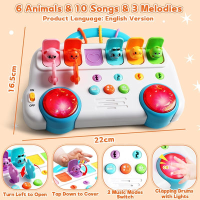 Jeu de clés interactives escamotables de reconnaissance des sons et des couleurs d'animaux - 940
