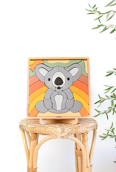 Kirra le koala : Puzzle abstrait de blocs de construction / Décoration d'intérieur