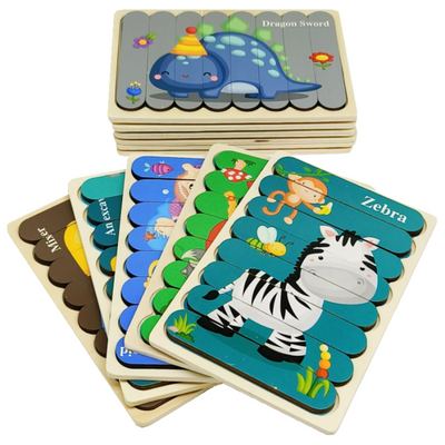 Juegos de rompecabezas Montessori reversibles (juego de 2)
