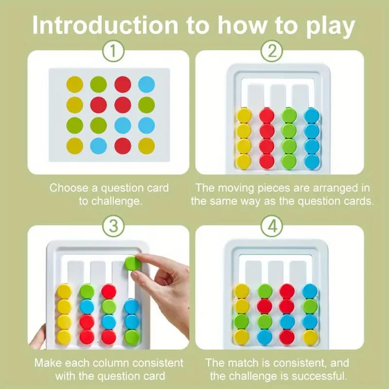 Juego de Lógica 2 en 1 de Engranajes con Patrón de Cuatro Colores - 006