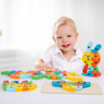 Fidtoy Wooden Shape Matching Puzzle for Toddler Learning Autism Kids Quiet Time Toy Montessori Puzzle Educational Toy Fine Motor Skills Game