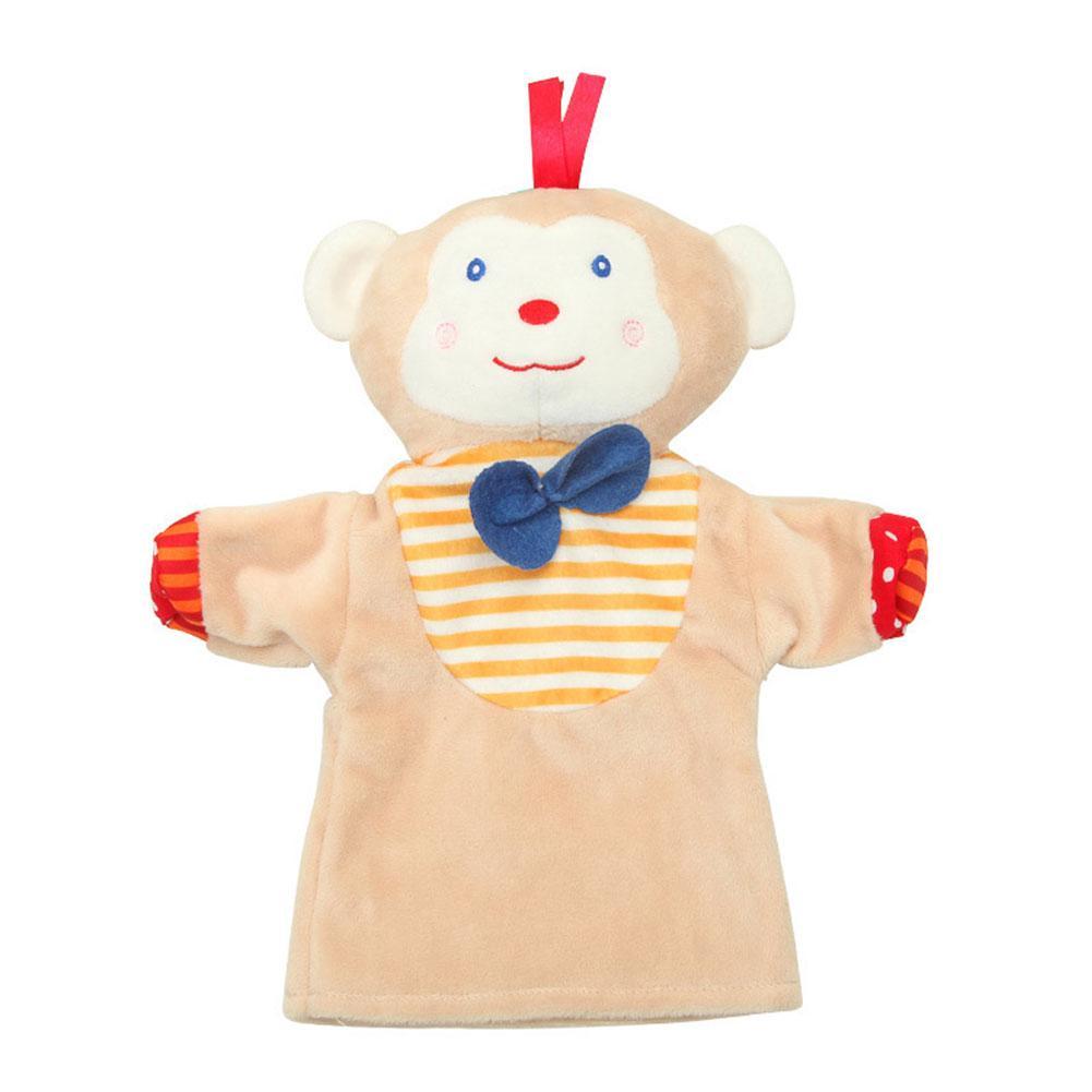 Cute cartoon animal hand puppet Monkey frog duck Plush toy doll baby Comforting towel
