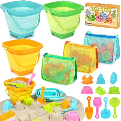 30PCS Collapsible Beach Toys Set for Kids Ages 3–10