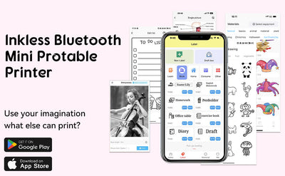 Mini Imprimante Thermique Portable de Poche Bluetooth avec Lumière LED - X3