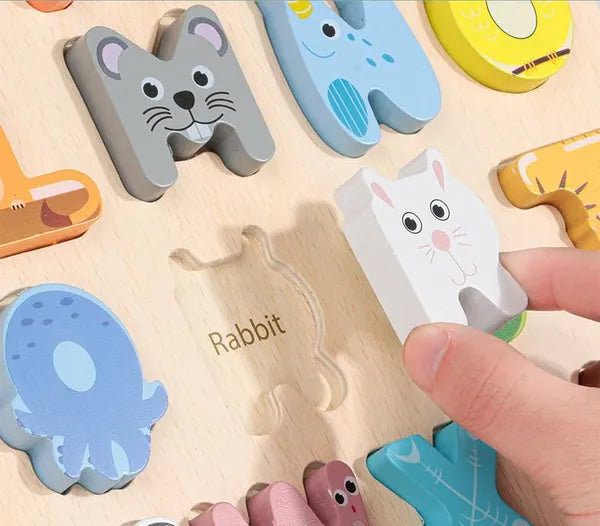 Tablero de aprendizaje del alfabeto de animales: ACELERA el reconocimiento de letras