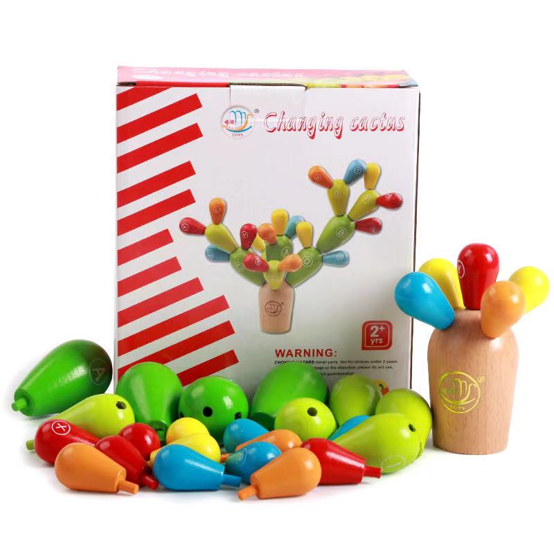 Wooden Aphabet Cactus -  Fine motor skills toys