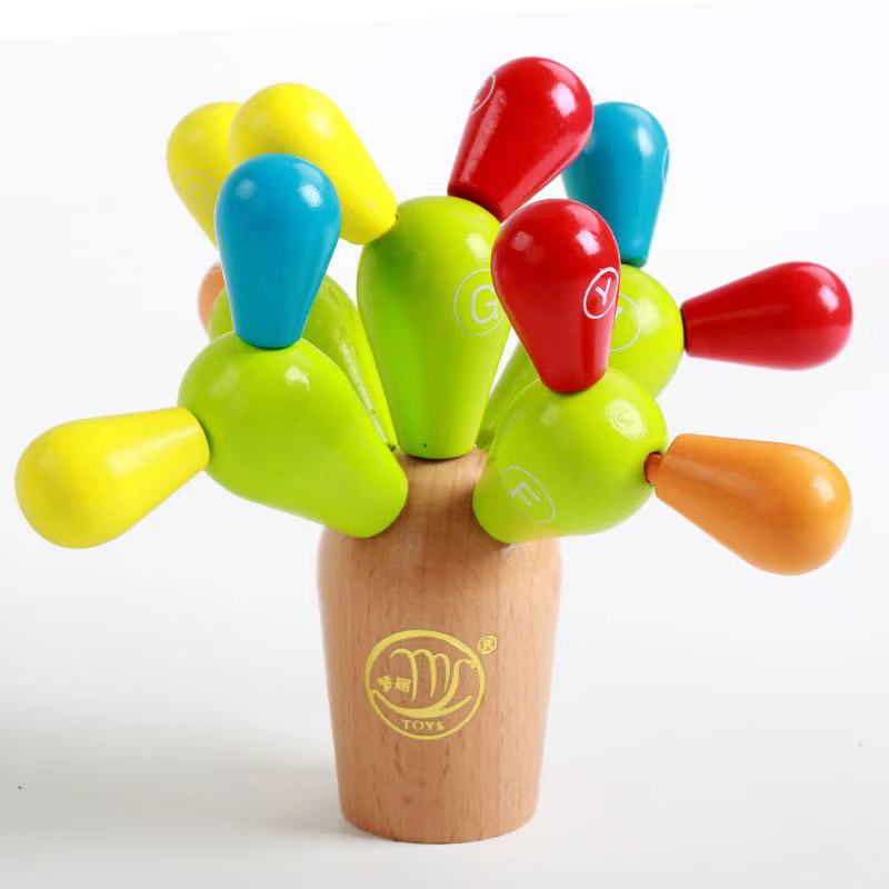 Cactus de letras de madera - Juguetes de motricidad fina