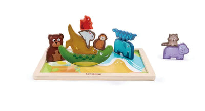 Fidtoy Wildlife Puzzle & Play - Juguete Educativo de Madera para Niños