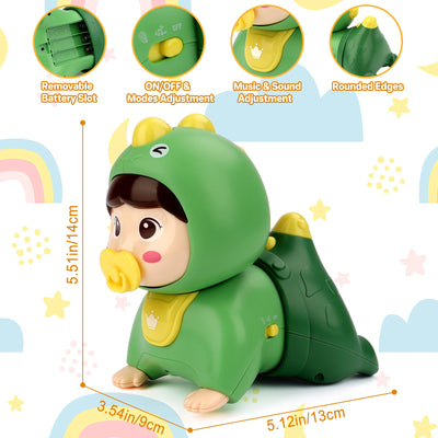 Crawling Baby Doll Toy with Music Light Interactive Educational Walking Dancing Sensory Toys Tummy Time Learning Toy For Toddlers