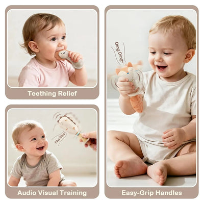 Juego de sonajeros y mordedores para bebés de 0 a 6 meses