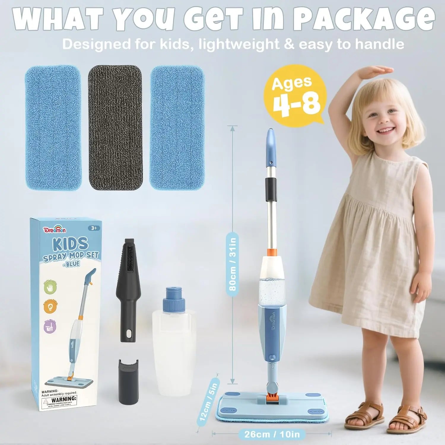 Vadrouille à pulvérisation jouet pour le nettoyage des enfants