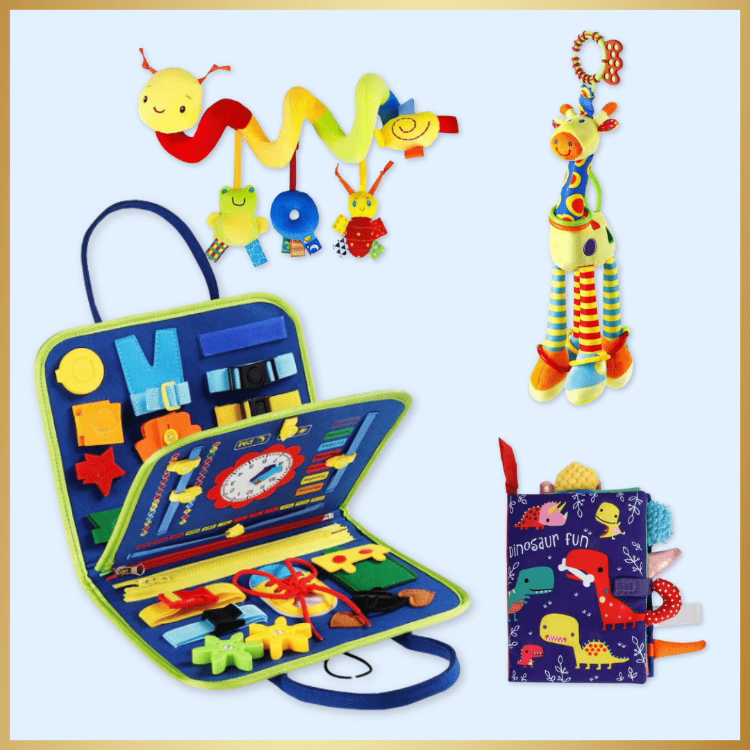 Ensemble d'exploration sensorielle Fidtoy – Planche d'activités Montessori et jouets sensoriels pour bébés 0-3 ans