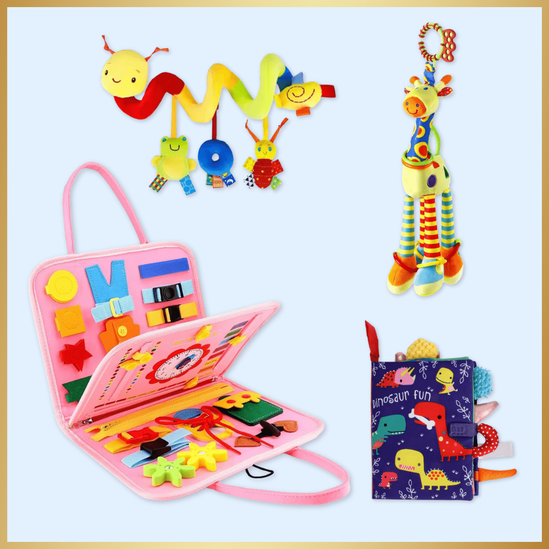 Ensemble d'exploration sensorielle Fidtoy – Planche d'activités Montessori et jouets sensoriels pour bébés 0-3 ans