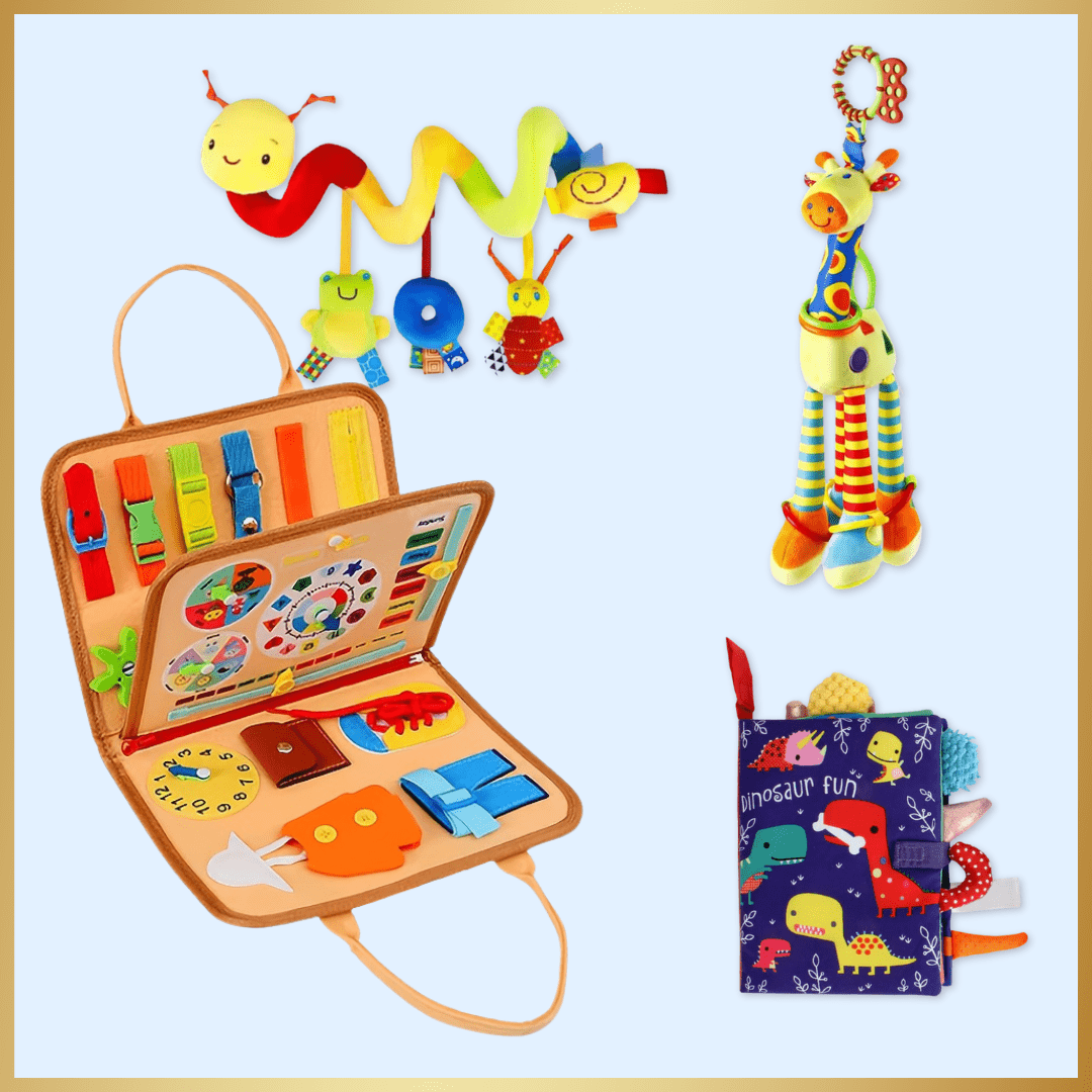 Ensemble d'exploration sensorielle Fidtoy – Planche d'activités Montessori et jouets sensoriels pour bébés 0-3 ans