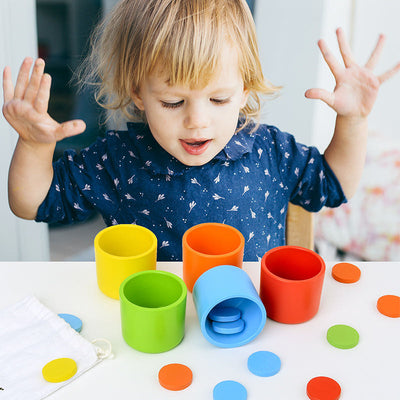 Gobelets d'apprentissage des couleurs Montessori - Meilleurs jouets Montessori