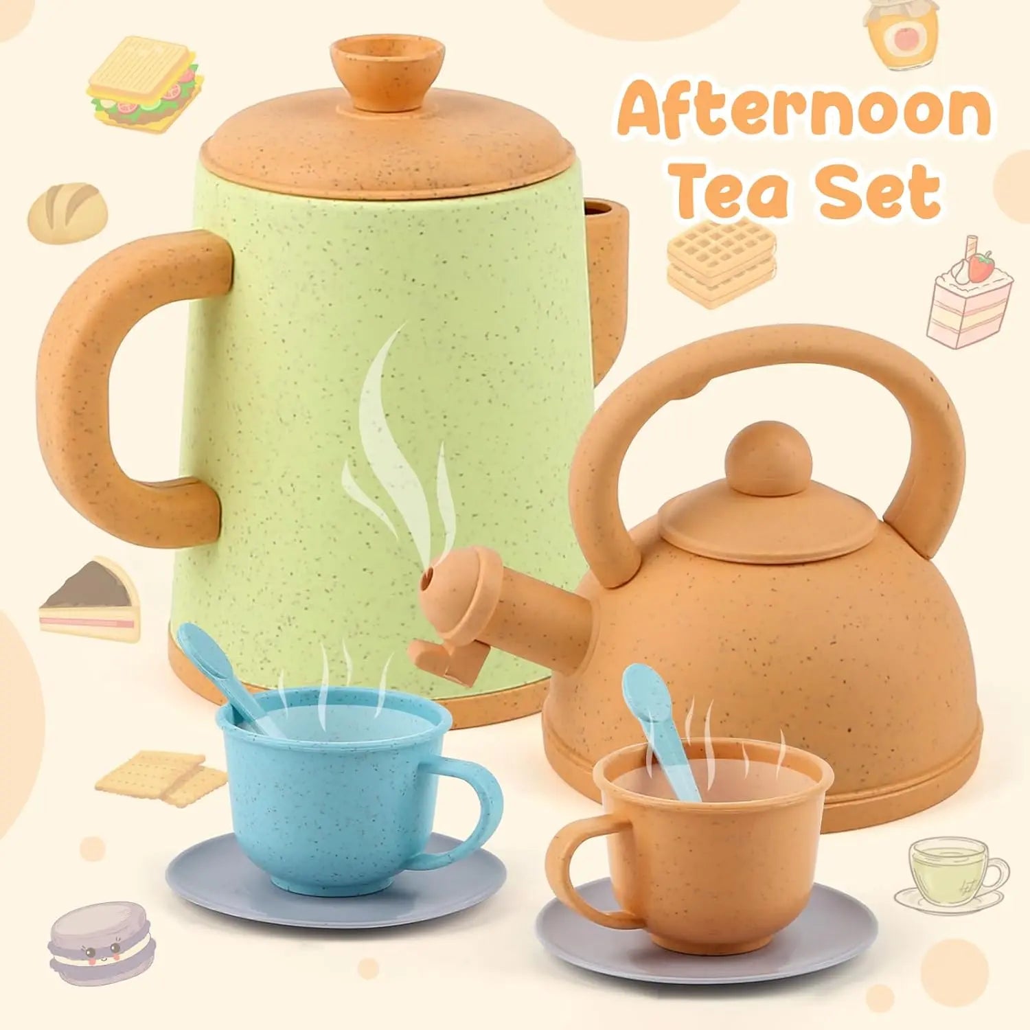 Pretend Play Cookware Kitchen Toy Set for Kids 2- 6 Years Old