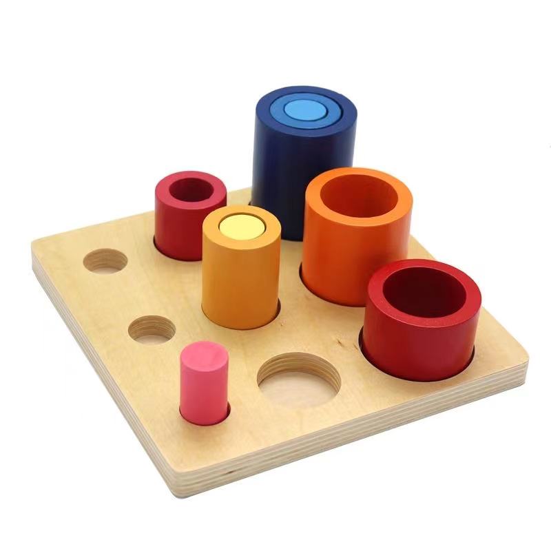 Mejor escalera cilíndrica de madera Montessori - Juguetes de motricidad fina