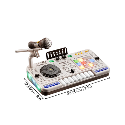 Fidtoy Juguete Mezclador DJ para Niños con Luces, Sonidos, Micrófono y Bluetooth, Juguete Musical para Niños Pequeños, Regalo de Juego Musical Creativo