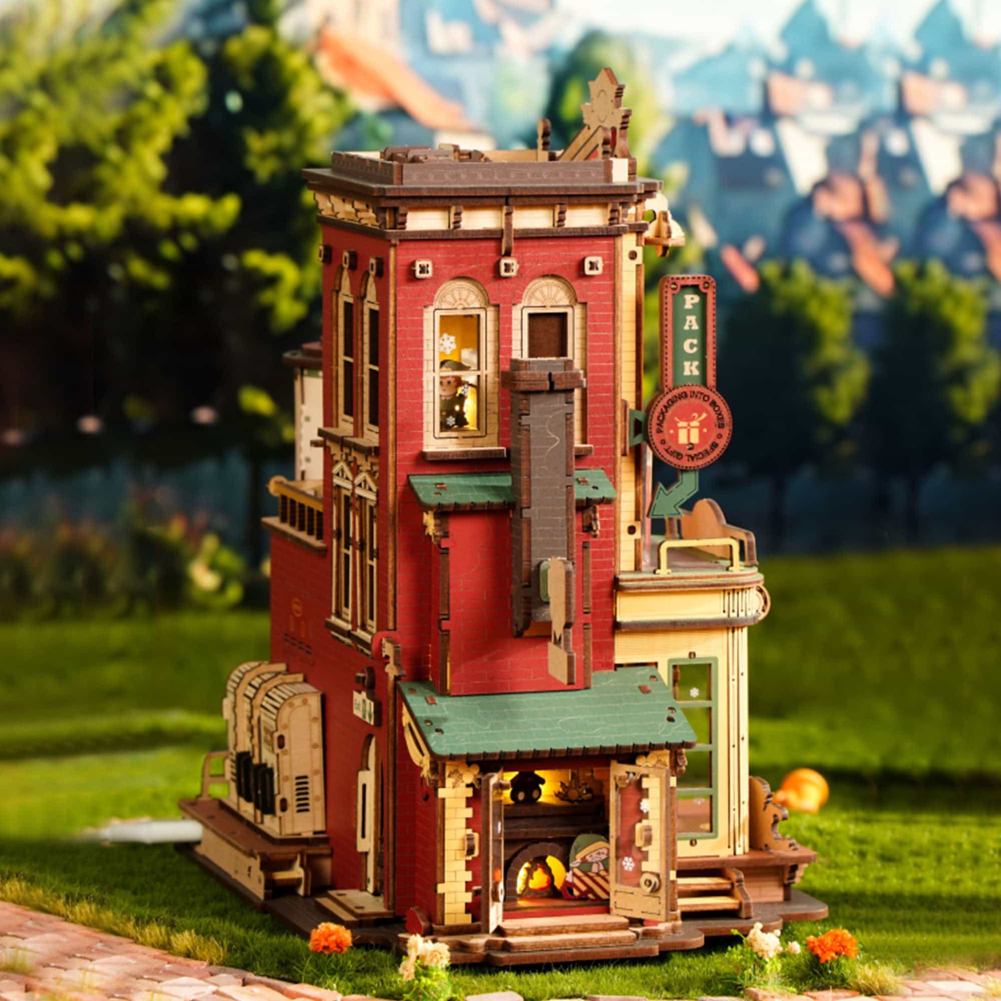 Christmas Dream Gift Factory 3D Wooden Puzzle Music Box