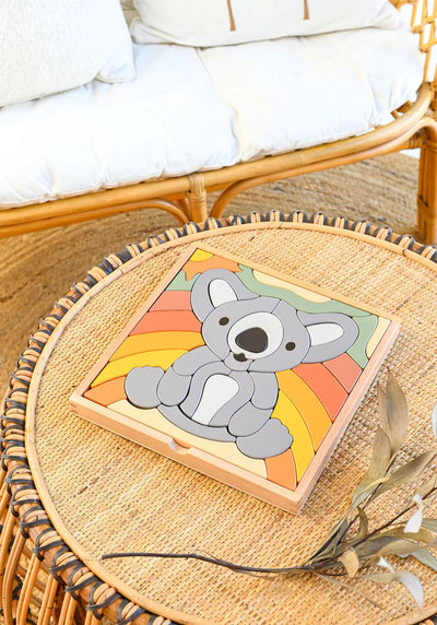 Kirra le koala : Puzzle abstrait de blocs de construction / Décoration d'intérieur