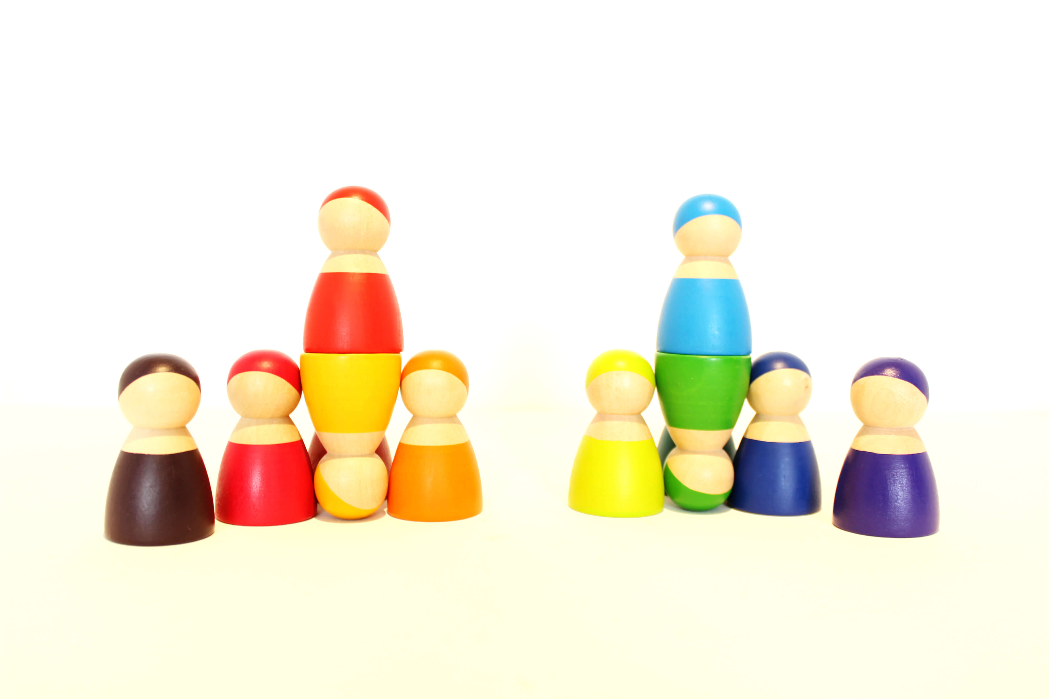 Fidtoy Wooden Friends Rainbow Wooden Doll Set for Kids 3+