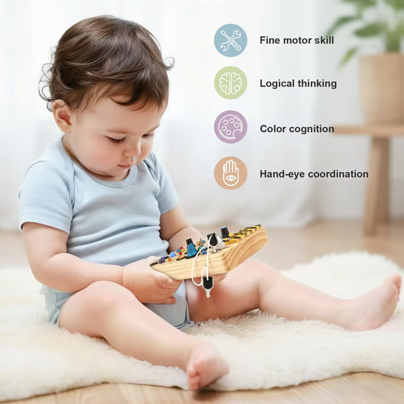 LED Montessori Busy Board - Sensory Learning Toy for Toddlers