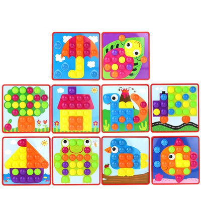Clavos de mosaico de hongos 3D - Juguetes de motricidad fina
