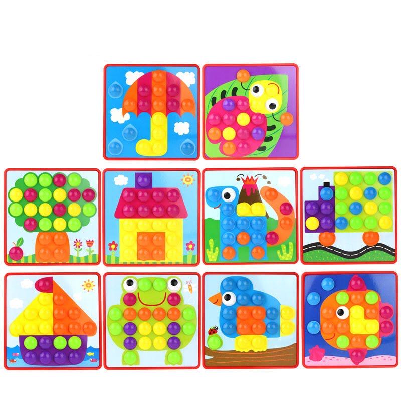 Clavos de mosaico de hongos 3D - Juguetes de motricidad fina