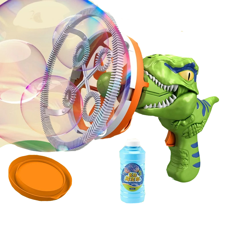 Máquina de Burbujas Automática Portátil de Dinosaurio con Burbujas Grandes Coloridas Juguetes de Verano para Interiores y Exteriores para Niños