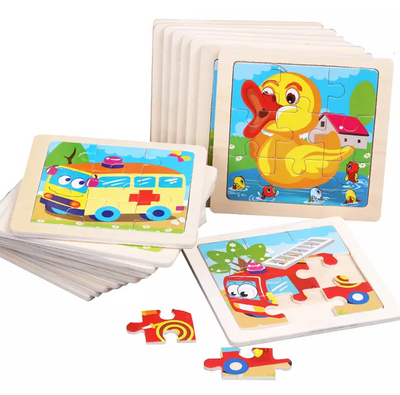 Set de 10 Puzles de Madera para Niños