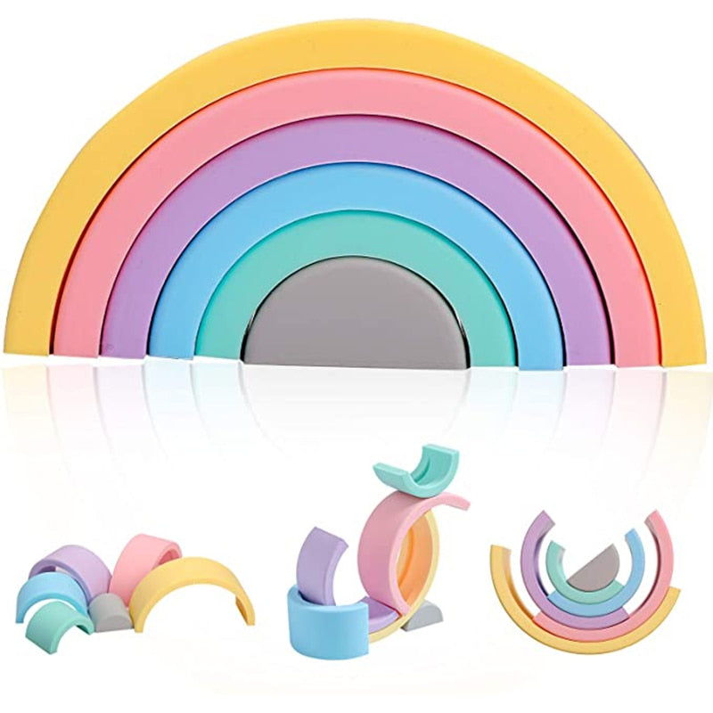 Arc-en-ciel empilable en silicone