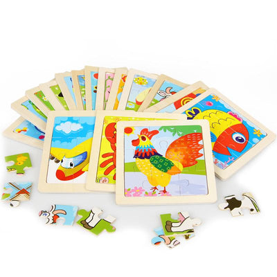 Set de 10 Puzles de Madera para Niños