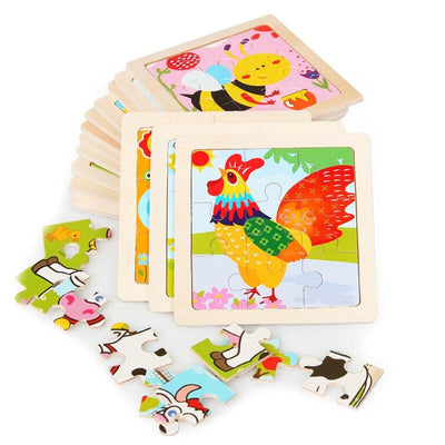 Set de 10 Puzles de Madera para Niños