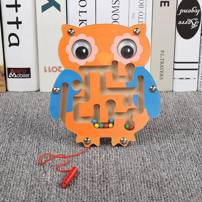 Fidtoy Wooden Magnetic Maze Toy for Toddlers – Montessori STEM Educational Puzzle for Hand-Eye Coordination, Fine Motor Skills, and Early Learning (6-24 Months)