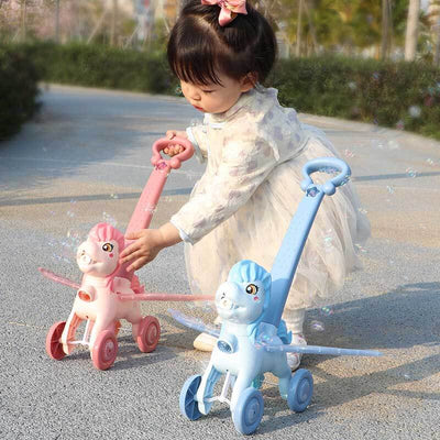 Fidtoy Pousse-Pousse Poney Machine à Bulles | Amusant et Coloré pour les Tout-petits en Extérieur