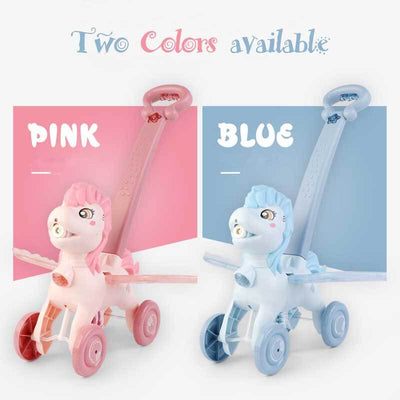 Fidtoy Pousse-Pousse Poney Machine à Bulles | Amusant et Coloré pour les Tout-petits en Extérieur