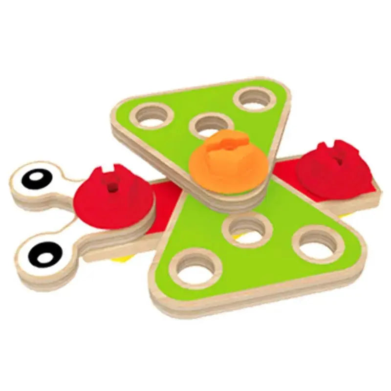 Fidtoy Juego de herramientas de construcción de madera para niños, kit de juguetes STEM de construcción