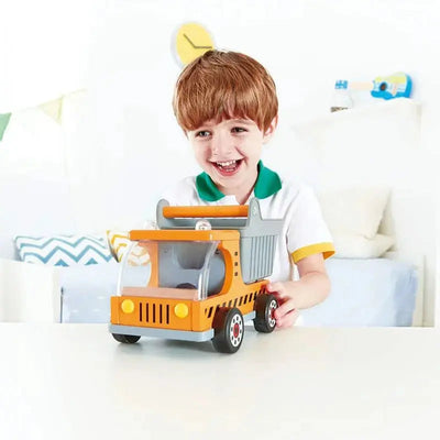 Fidtoy Camión Volquete de Madera, Juguete de Construcción para Niños